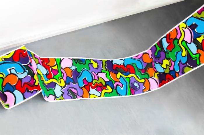 Art by Annie Crawford comprises shapes and bright colours to represent pre-speech Art by Annie Crawford comprises shapes and bright colours to represent pre-speech