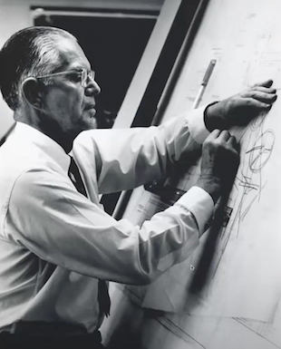 Famed symbol pioneer Henry Dreyfuss at work Famed symbol pioneer Henry Dreyfuss at work