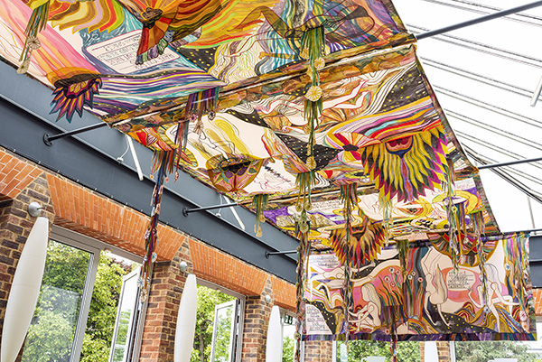 Emma Talbot, 'Your Own Authority', 2019, Art Night commission Acrylic on Silk Dimensions variable. Courtesy the artist Emma Talbot, 'Your Own Authority', 2019, Art Night commission Acrylic on Silk Dimensions variable. Courtesy the artist