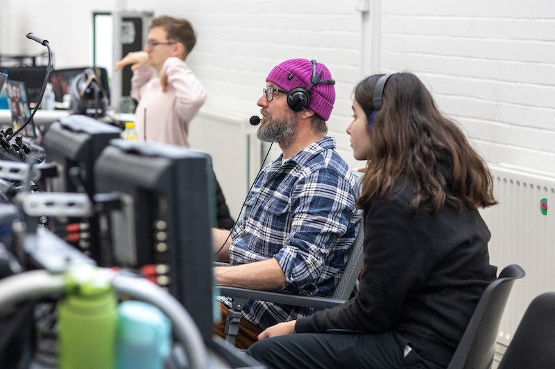 UCA film student working on Heartstopper Season 3, behind-the-scenes filming at UCA UCA film student working on Heartstopper Season 3, behind-the-scenes filming at UCA