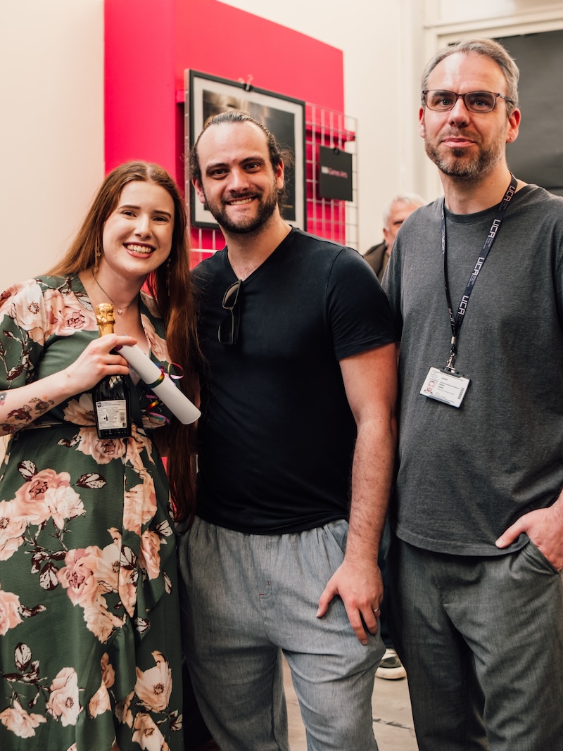 Kitty Van Bokhoven and Joey Love, Absolutely Games - left and centre. UCA Farnham Grad show 2025