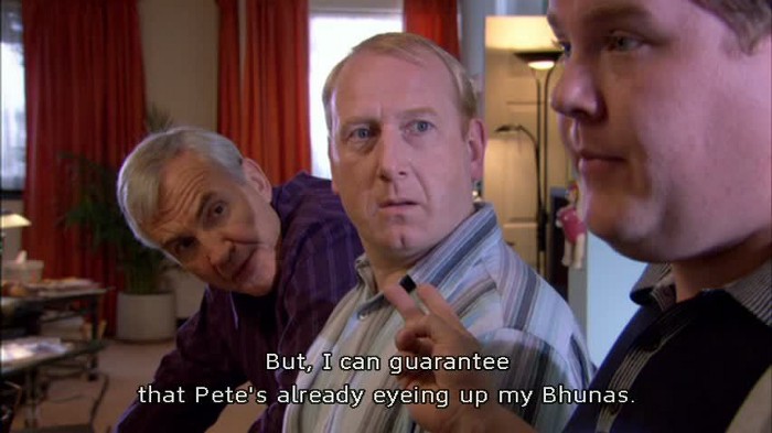 Smithy was famous for not wanting to share his Indian takeout Smithy was famous for not wanting to share his Indian takeout